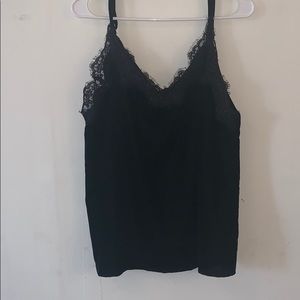 Velvet Tank w/ Lace Detailing